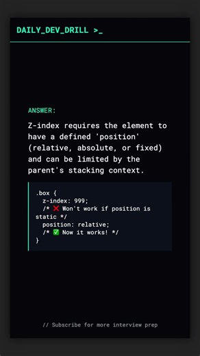 CSS Trick: Why is my Z-Index failing? 🏗️