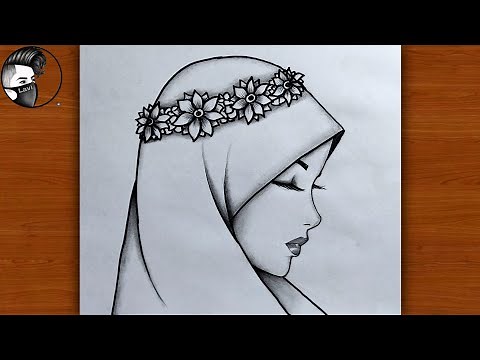 How to draw Beautiful Hijab girl Easy - Step by step | Muslim Girl drawing | Lavi Arts