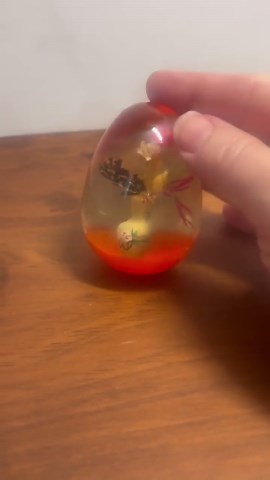 Resin /lucite Egg With Mini Vase of Flowers Inside - Etsy