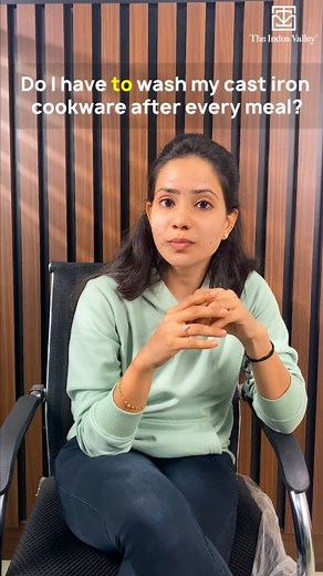 Here’s the answer to the most-asked question - whether cast iron cookware must be washed after every use🤔 Shop our Super Smooth Cast Iron Kadai! Link in bio or https://bit.ly/kadai-fb-feb28 #theindusvalley #missionhealthykitchen #castironcookware #cleaningtips #tips #faq #q&a #cleaningsteps #seasoning #castiron #cookware #kitchenware #hacks #kitchenhacks" | The Indus Valley