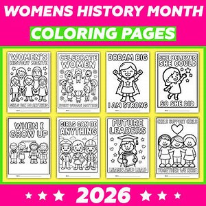 Womens History Month Coloring Pages | Coloring Sheets for Preschool-Kindergarten