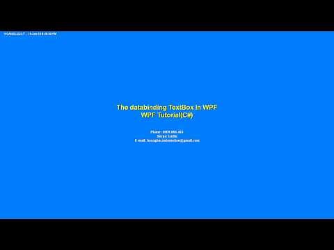 WPF Tutorial: The DataBinding TextBox, Label In WPF Sample