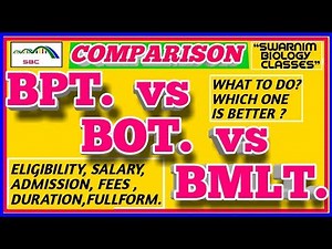 BPT vs BOT vs BMLT 2020 COURSES| Physiotherapist, Occupational Therapist And Lab Technician Courses.