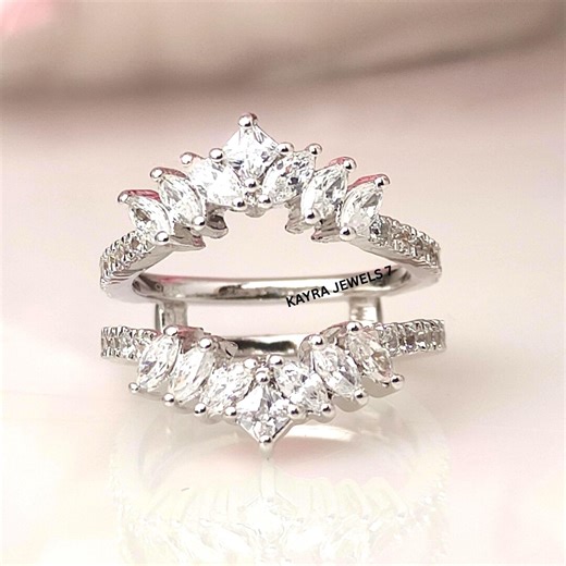 2 Ct Diamond Ring Enhancer Wedding Wrap Ring Guard in 925 Sterling Silver Ring Jacket for Women Engagement Ring Enhancer Gift for Her - Etsy
