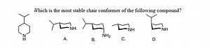 Which is the most stable chair conformer of the following compo... | Filo