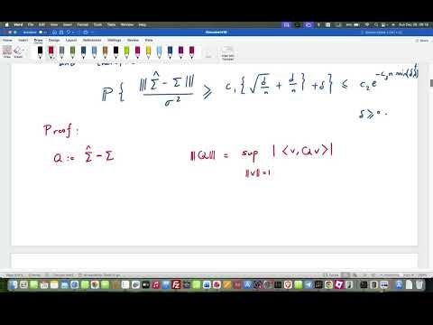 High dimensional statistics - session 23