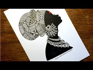 A tribal African women Drawing using mandala art | Traditional African women | Mandala Art