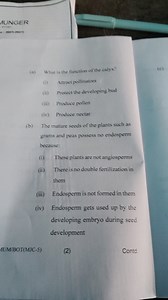 (a) What is the function of the calyx?(i) Attract pollinators... | Filo