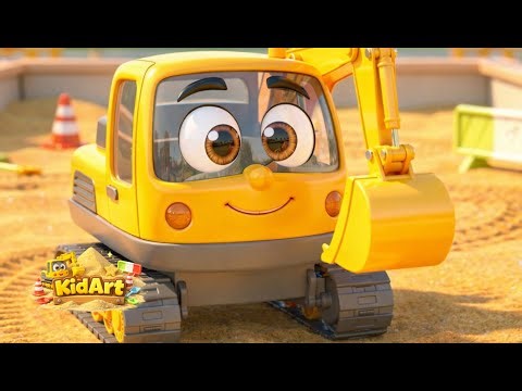 Digger Day! 🚧🟡 | Excavator Song for Kids | Sandbox Construction Fun | KidArt