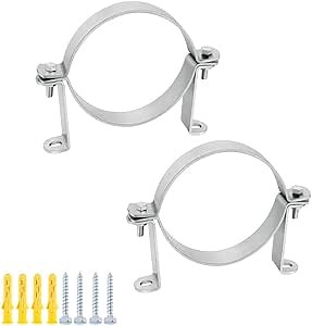 2 Pcs 6 1/2 Inch Pipe Hanger, 304 Stainless Steel Split Ring Hanger,Heavy Duty Split Ring Pipe Hanger,Metal Pipe Clamps,Rigid Conduit Holder，PVC and Metal Pipe Attachment Hanger(158~168mm)