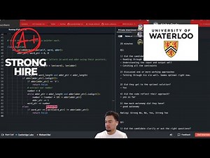 University of Waterloo Student ACES Coding Interview! (Strong Hire)