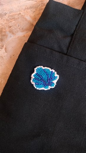 ~ YarnTalesss ♡ | Sea shell brooch 🦀✨ Handcrafted bead embroidery brooch in shades of blue, adding a splash of elegance to everyday style ✨💙 @yarn_talesss... | Instagram