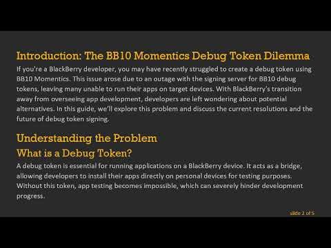 How to Resolve the BB10 Momentics Unable to Create Debug Token Issue