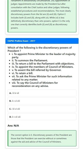 Discretionary Powers of the President