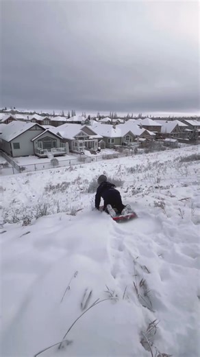 Fresh powder 🌨️🏂 #sledding