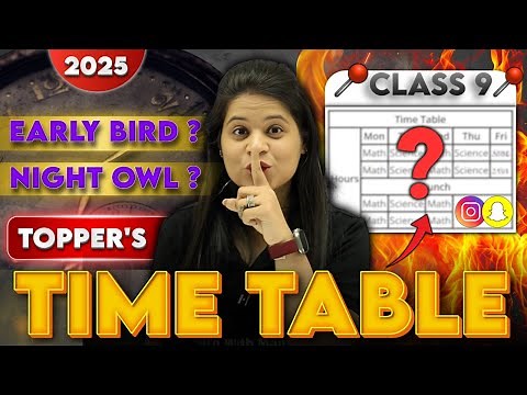 Class 9 - Topper's Time Table Revealed 🔥🔥 | Best Time Table In 2025-2026