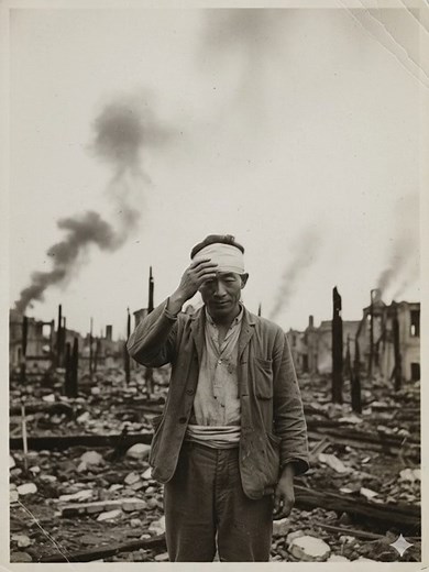 August 6, 1945. The morning sun rose over Hiroshima as Tsutomu Yamaguchi walked to the shipyard where he worked. Then — a blinding flash. A wave of fire and air crushed buildings, scorched skin, and silenced a city. Burned and bleeding, Yamaguchi staggered through ruins and somehow found his way to a train. He returned home to Nagasaki, his body wrapped in bandages, his voice hoarse from heat and smoke. He warned his colleagues, “A single bomb can destroy an entire city.” No one believed him. Th