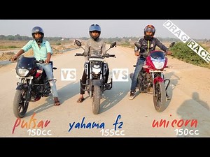 🏍Drag Race unicorn 150 vs pulsar 150 vs yahama 150