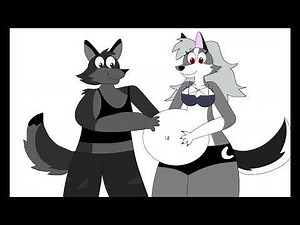 Loona Wolf Pregnant Belly Standing Next to Vortex Wolf ‪@L_Flower11‬