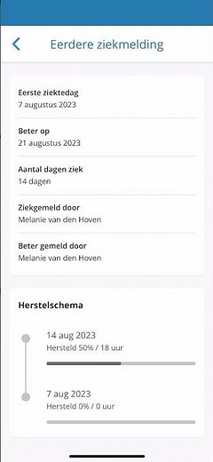 Inzicht in eigen verzuim #youforce #app #mobile #smartphone