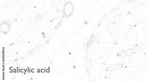 Salicylic acid molecule. Used in cosmetics, in dermatological medicines. Skeletal formula