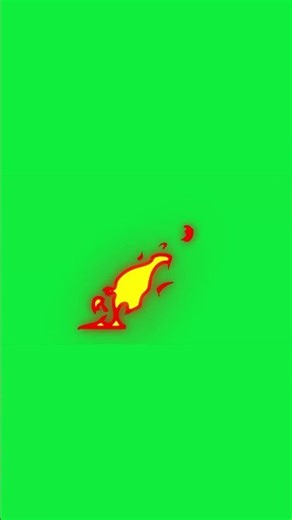 Fire 02 Green Screen | Hand-Drawn Stylized VFX Spark #greenscreen