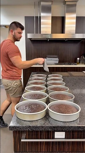 Making 10 Chocolate Cakes for Class!