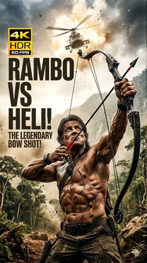 Only RAMBO Can Destroy a Helicopter with a BOW! 🏹💥