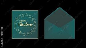 Merry christmas greeting card. animation video of Christmas Card. 2d animated video. 4k size without background Stock Video