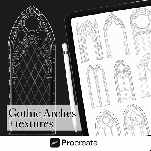 Gothic Architecture Arches - for Procreate (digital Download) - Etsy