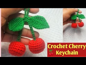 Crochet Cherry Keychain | Crochet Keychain Tutorial | How to Crochet Cherry Keychain 🍒