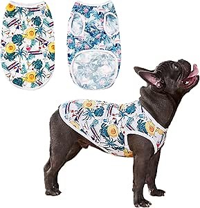 2 Pack XXS Dog Clothes - Hawaiian Shirt for Dogs - Dog Summer Clothes - Dog Shirt Puppy Clothes,Soft & Breathable Mesh Puppy Shirt Beach Seaside Puppy Shirt Sweatshirt for Small Dogs & Cats