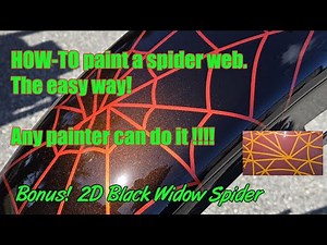 How to custom paint a spider web on a motorcycle tank and fenders