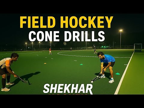 “Field Hockey Cone Drills 🏑 Running + Receiving Skills | Hockey Training”