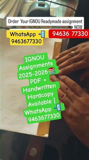 IGNOU Assignments 2025-2026 📚 PDF + Handwritten Hardcopy Available | WhatsApp 📲 9463677330