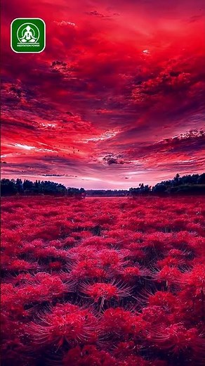 Crimson Clouds 🌅 Scarlet Fields & Ruby Sunset | 51 Sec
