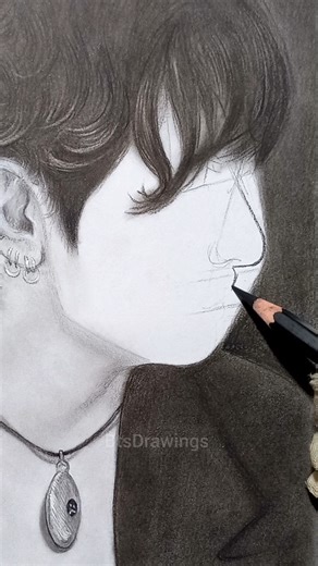 Trust the process 😃🫶💜 #Btsbtsfanart Jungkook Drawing Freehand 🎨 💜 ✨️ #btsdrawings #bts #jungkook