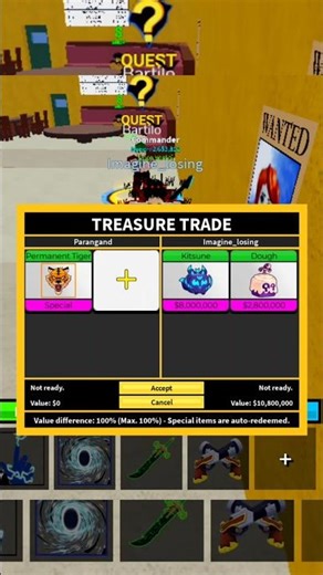 Trading For Kitsune And Dough!😲😃🎉 #roblox #bloxfruits #shorts #trending