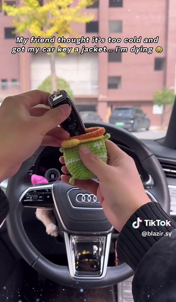 My friend thought it’s too cold and got my car key a jacket… I’m dying. #fun #accessories #car #gifts #fyp