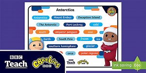 CBeebies KS1 Go Jetters Antarctica Word Mat