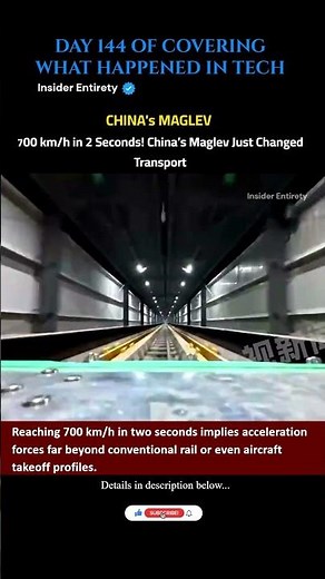China’s Maglev Hits 700 km/h in 2 Seconds #tech #maglev #sciencefacts #techinnovation