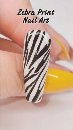 Easy Zebra Print Nail Art For Beginners 🦓 #nailart