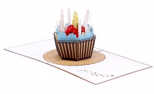3D Cupcake Pop-Up Card, Birthday Celebration