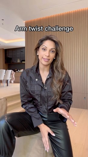 Sangita Patel on Instagram: "Arm twist challenge! We’re you able to unlock your hands路‍♀️ Well, I tried this challenge with @zoaenergy cans and I was hoping to confuse Dwayne but… Credit @courtneyvanaken #Bloopers #ArmTwistChallenge #FunMoments"