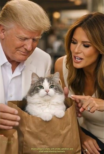 Trump, Melania & a Cat at the Grocery Store 🛍️— “Sharing Starts Small