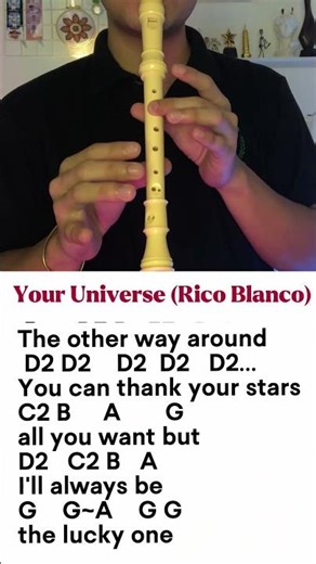 Rico Blanco - Your Universe (Flute Recorder Tutorial) #Cover #Recorder #Flute #RicoBlanco