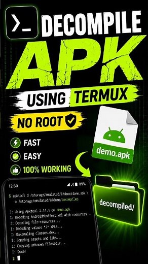 Decompile APK Using Termux 🔥 No Root #termux #android #shorts