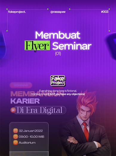 Fake Project, Flyer Sederhana Seminar (1) #design #graphicdesign