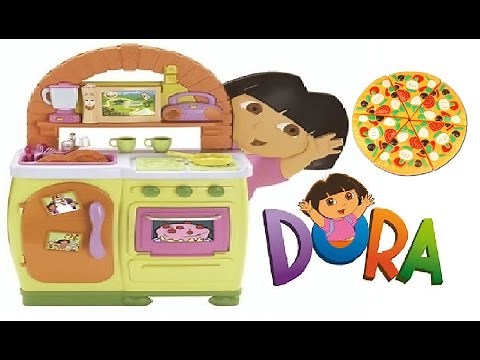 Dora The Explorer Kitchen Playset For Kids Teatime Pizza Party Playing With Cooking Toys
