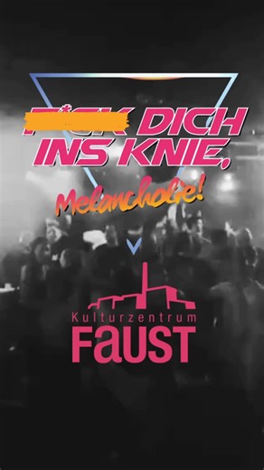 Kulturzentrum Faust on Instagram: "Fick Dich ins Knie, Melancholie! Die liebevollsten Mittelfinger der Musik-Welt. Mit DJ Alexis on Fire Sa, 21.02.26 Mephisto Einlass / Beginn: 24 Uhr Eintritt: 12 Euro Endlich ist es soweit. Nach langem Warten heißt es nun zum ersten Mal “Fick Dich ins Knie, Melancholie!” DJ Alexis on Fire zeigt Euch die liebevollsten Mittelfinger auf der Welt. Egal, wie schlecht die Stimmung dort draußen ist und auch wenn die Zukunft unsicher erscheint, singen wir alle laut im 